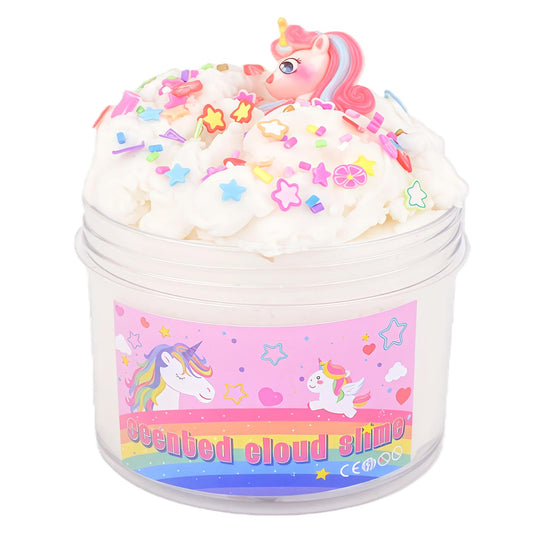 Afofall Unicorn Cloud Slime ready to play in an 8 oz jar for instant fun