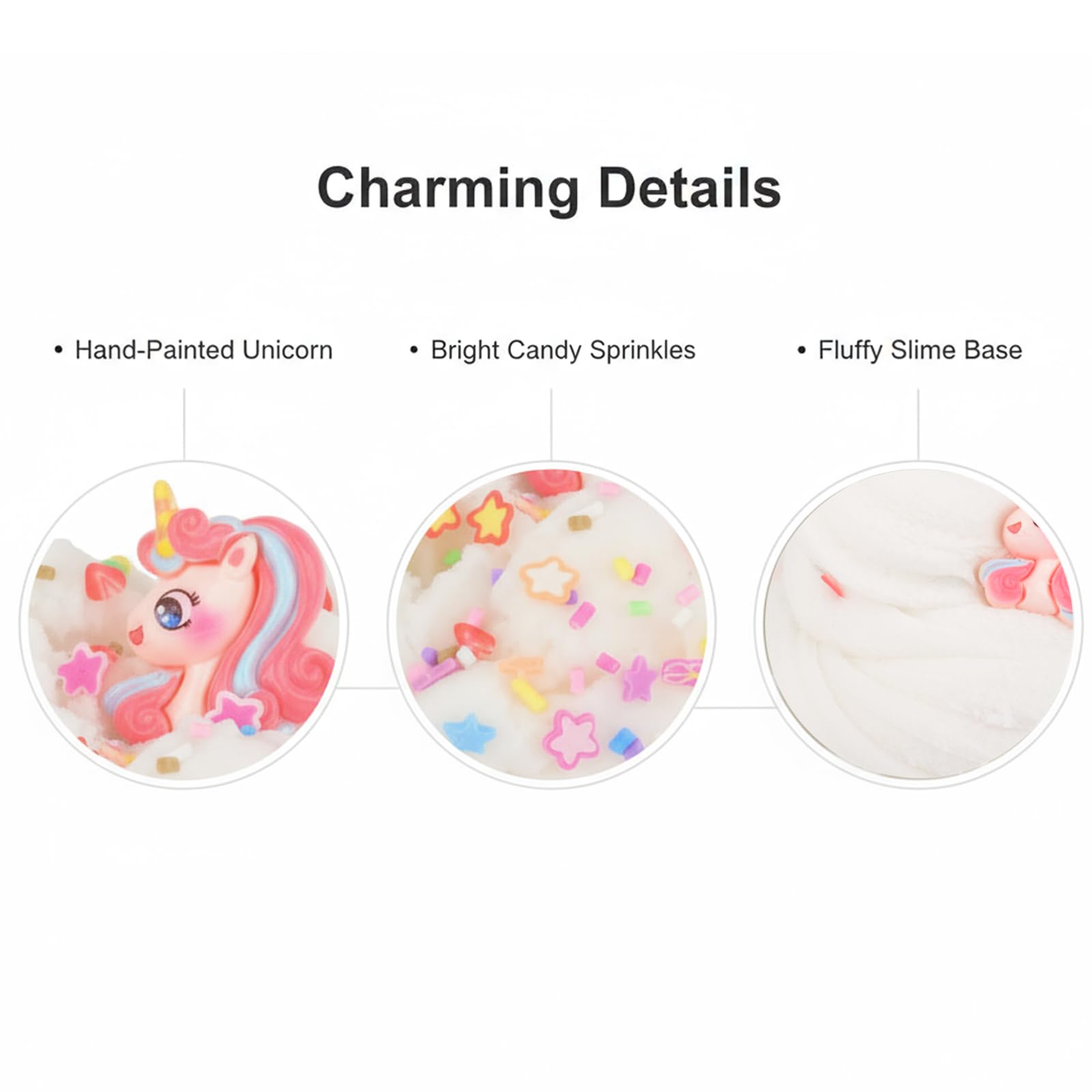 Afofall Unicorn Cloud Slime with resin unicorn charm detail