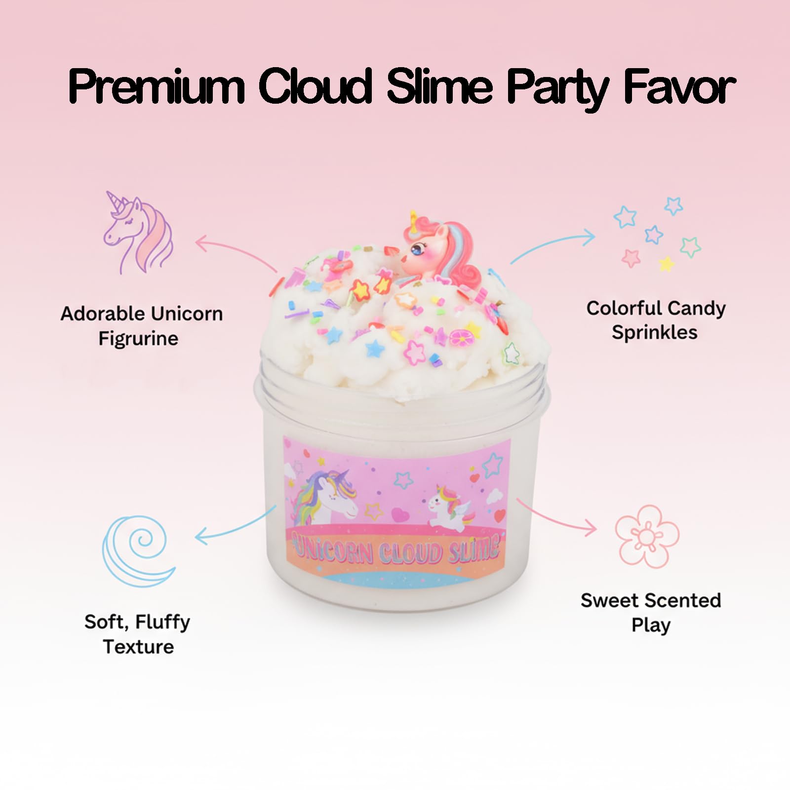 Afofall Unicorn Cloud Slime star candy add-ins for colorful mixing