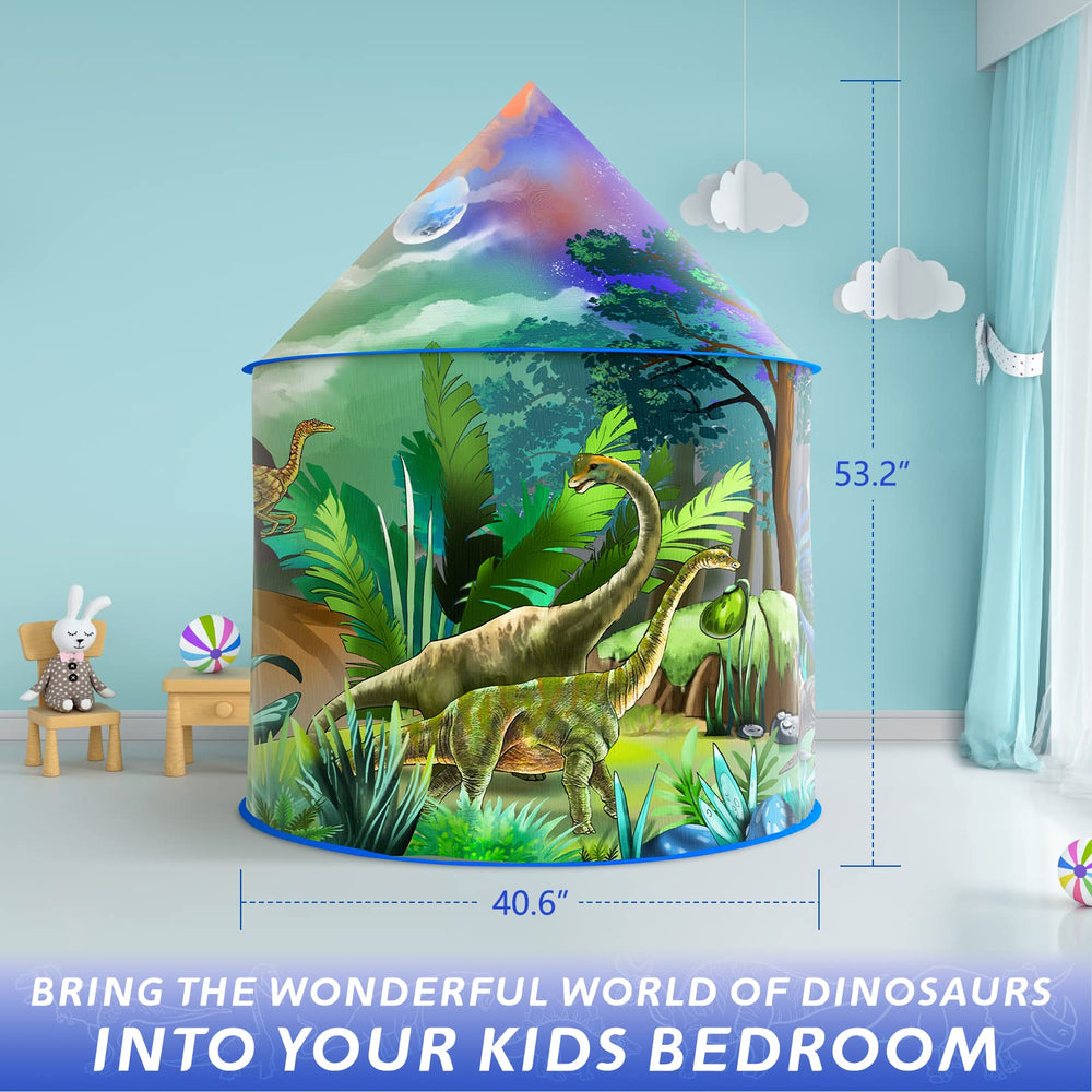 Afomida dinosaur play tent four-theme scenes offer varied sensory experiences.