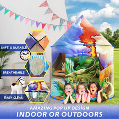 Afomida dinosaur play tent bonus projector torch enhances storytelling.