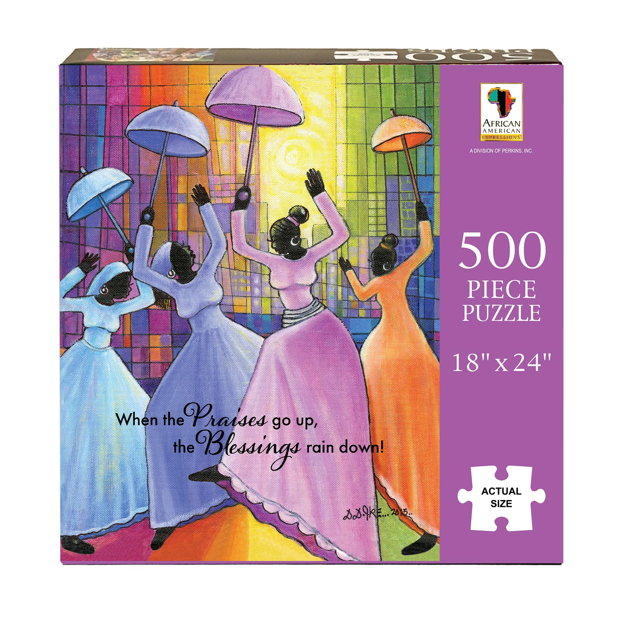 African American Expressions joyful-woman-praises image highlights faith-based artwork ideal for quiet reflection.