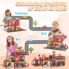AFUNX city-building scene with tiles inspires creative problem-solving and fine motor skills.