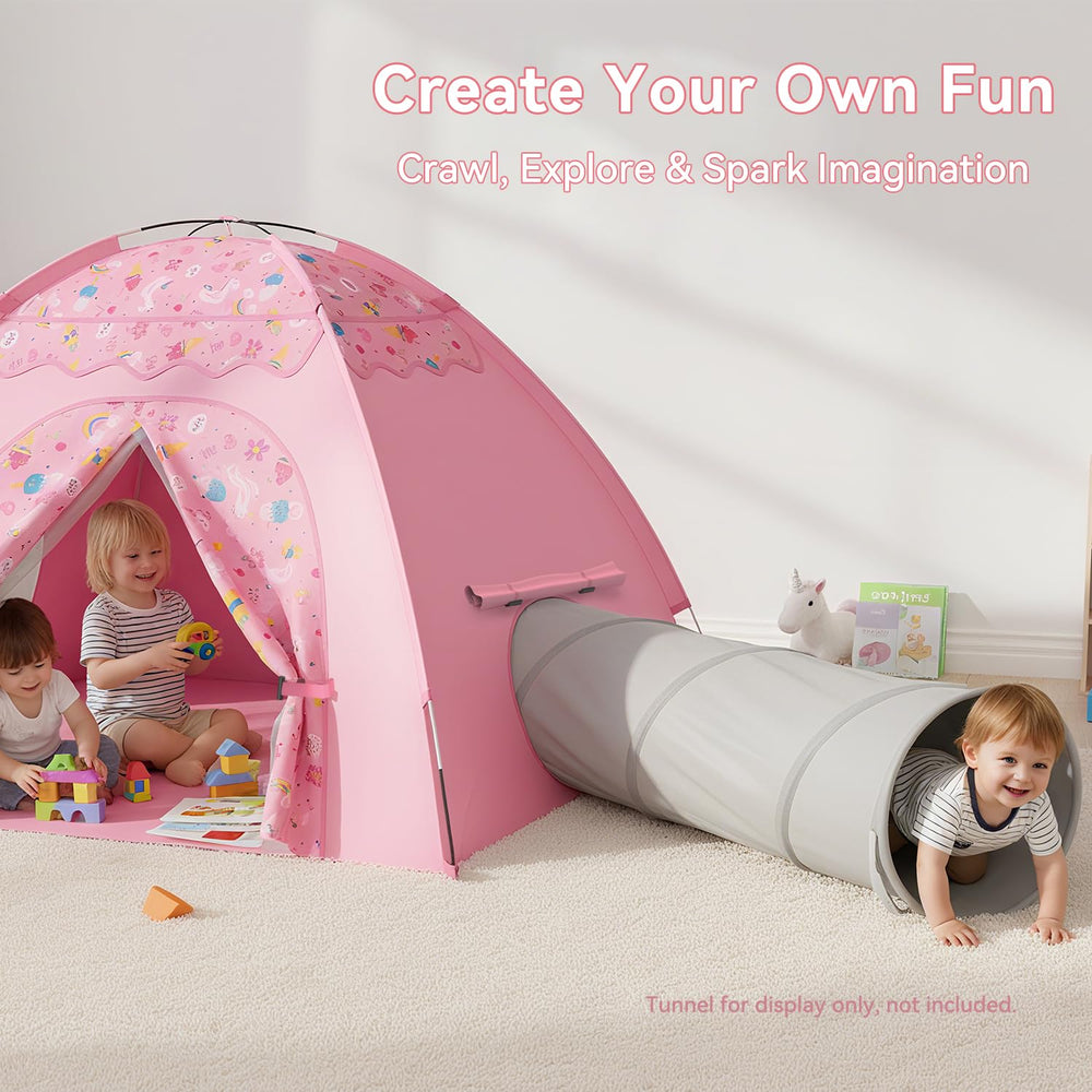 AFUNX roomy tent measures 70x45x43 inches for multiple kids