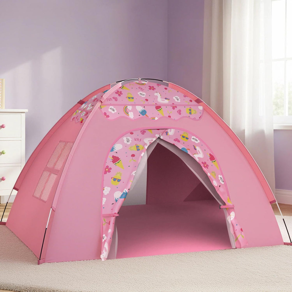 AFUNX Kids Play Tent with unicorn prints for imaginative play