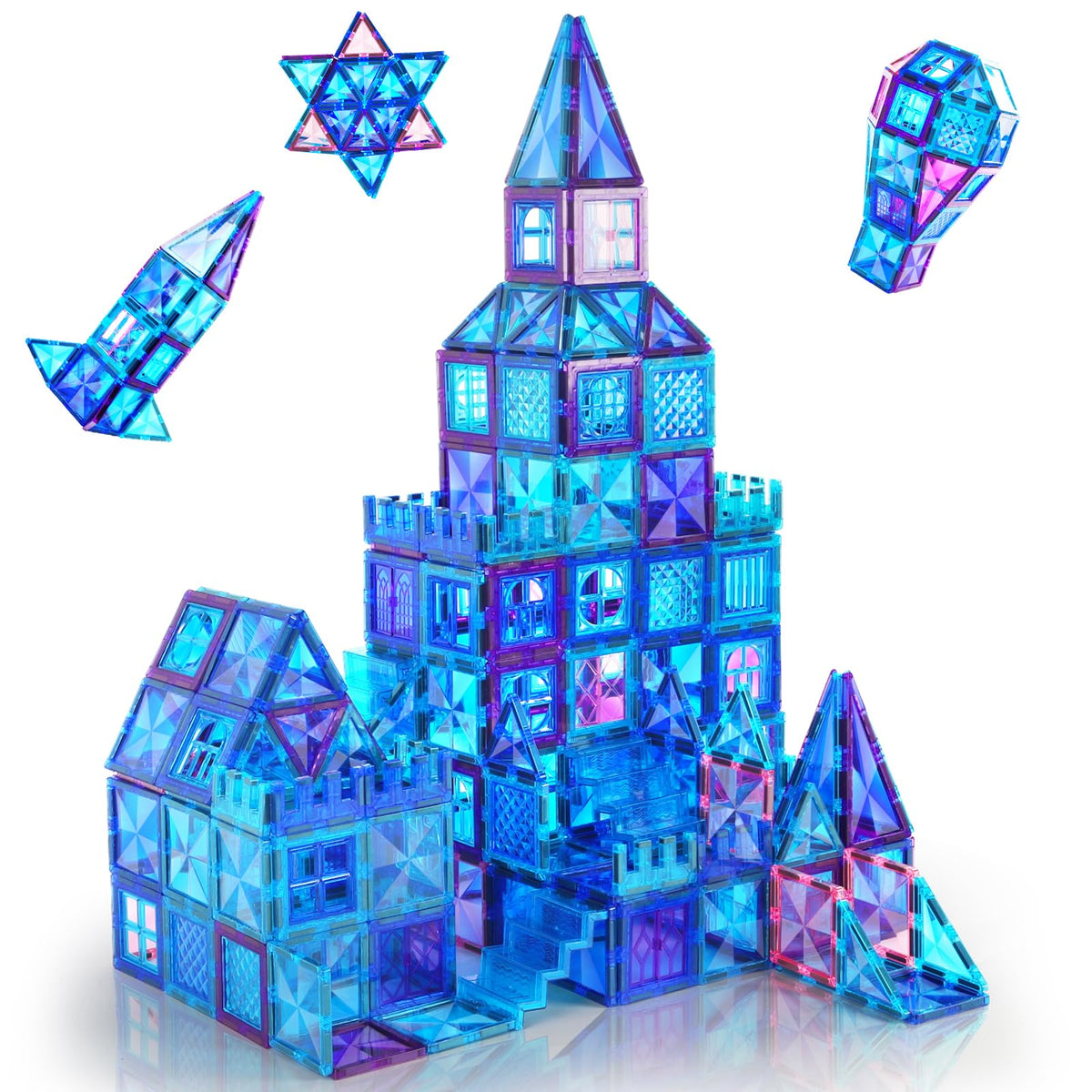 AFUNX magnetic tiles 116-piece package for open-ended construction play.