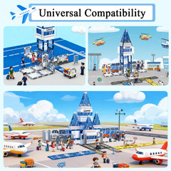 AFUNX magnetic tiles runway planes support interactive takeoff and landing pretend play.