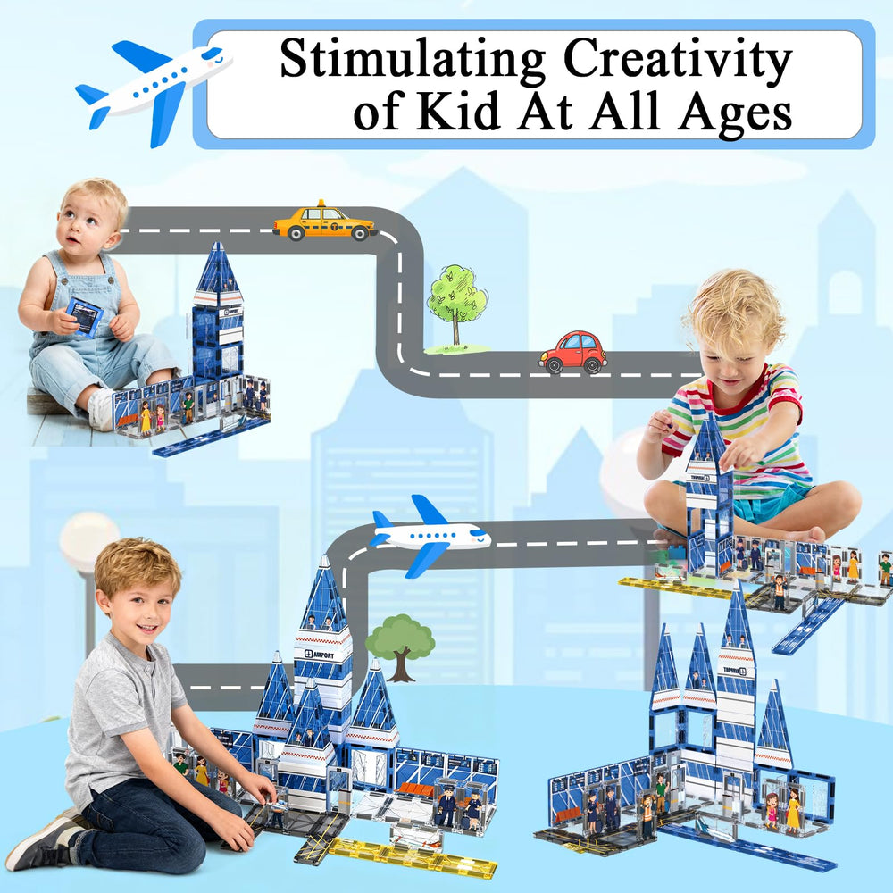 AFUNX magnetic tiles smooth edges ensure safe hands-on exploration for kids.