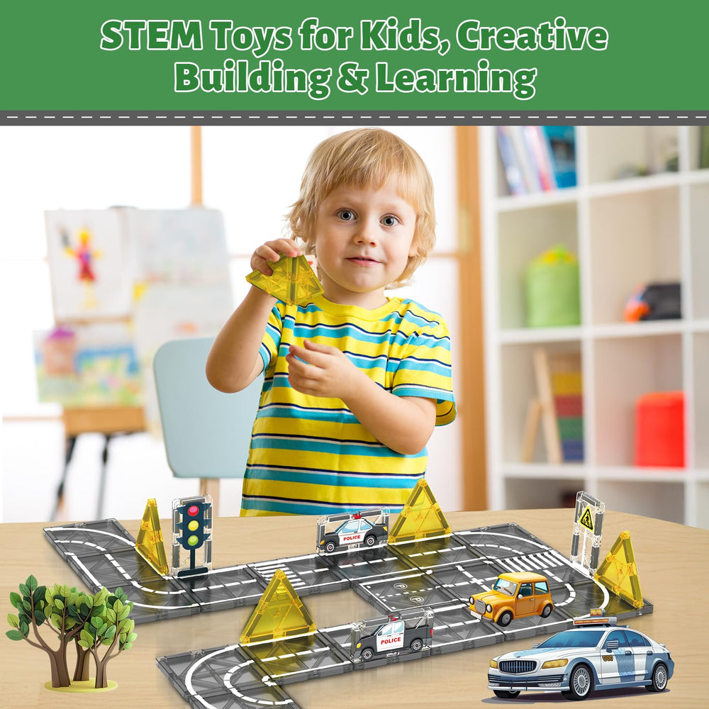 AFUNX traffic signs and lights tile for teaching traffic awareness during play.