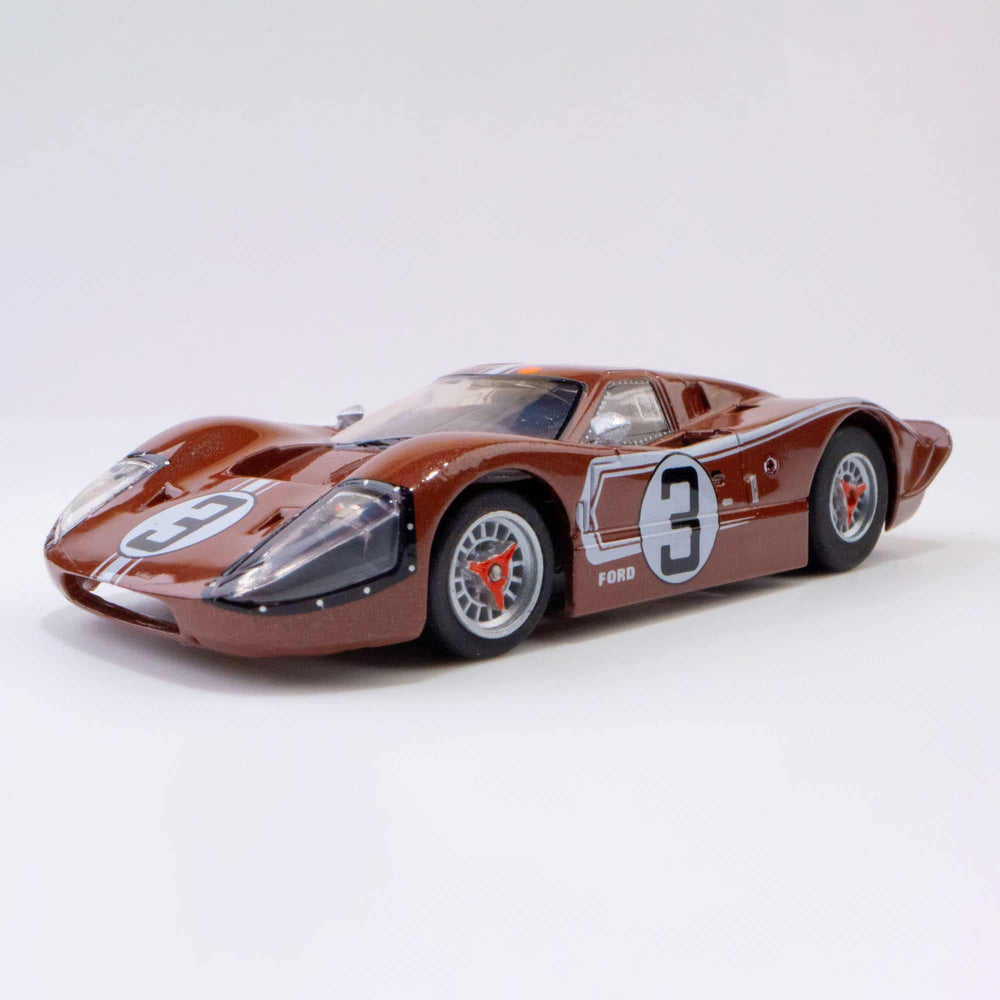 AFX Ford GT40 Mark IV front view for display and collection.