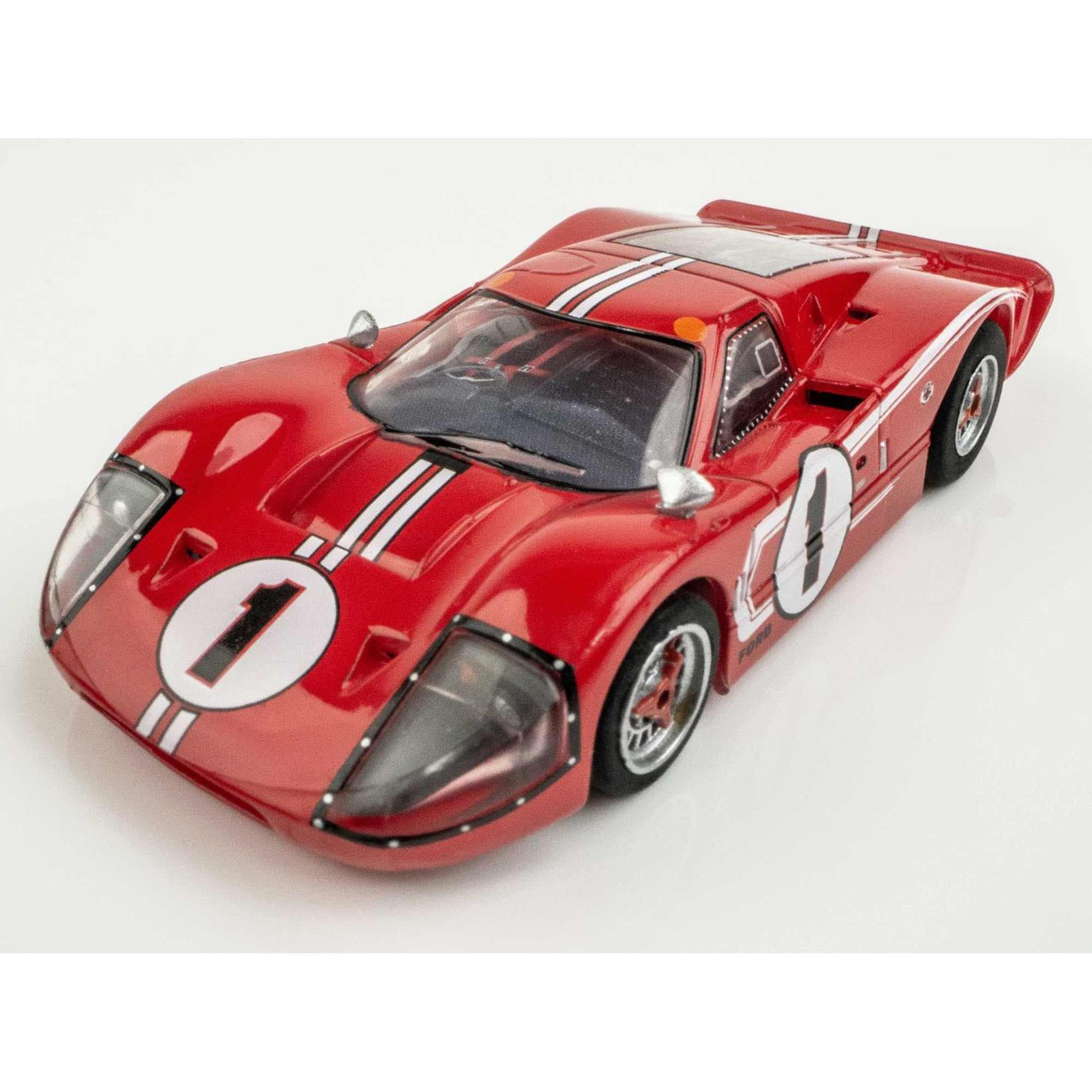 AFX Ford GT40 MkIV #1 front view highlights iconic race design for shelf display
