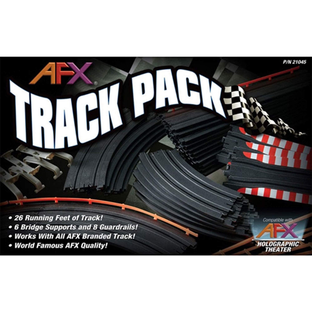 AFX Racemasters Track Pack assembly enables versatile HO slot racing at home.