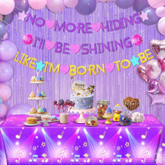 AFZMON kpop theme decor in purple pink blue sparks energy