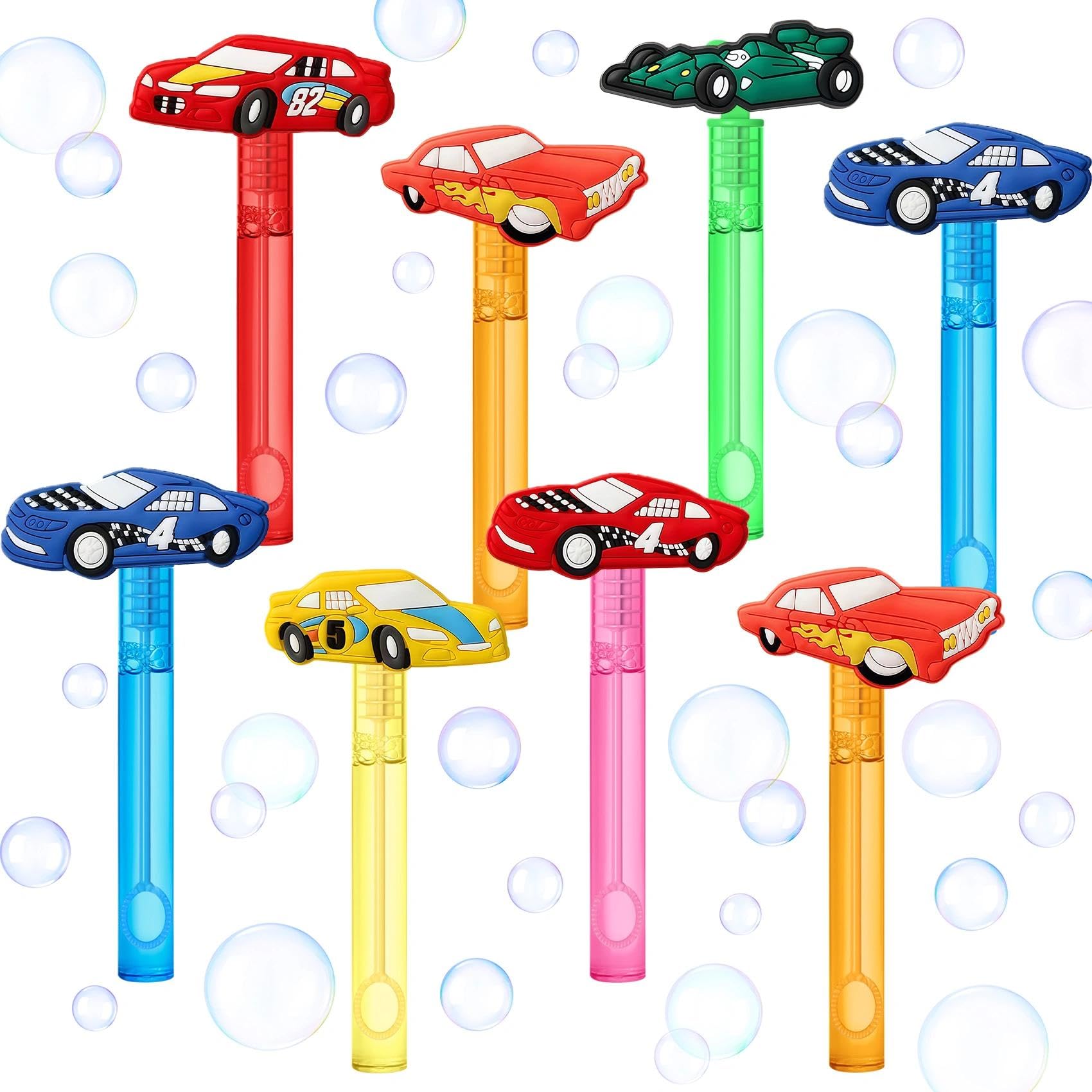 AFZMON Race Car Bubble Wands Pack in six colors, ideal party favors