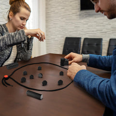 Agaommio magnetic pieces closeup showing secure attachment during battles.