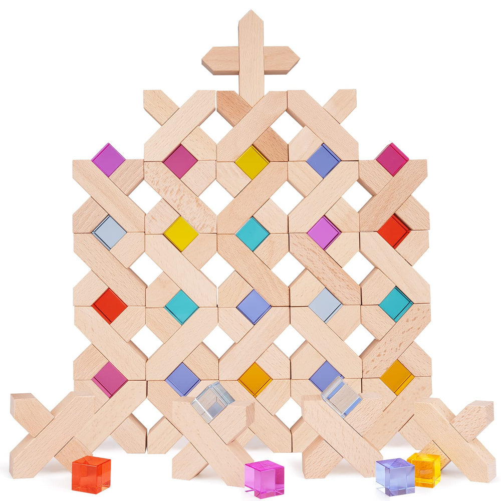 Agirlgle acrylic rainbow blocks set promotes color sorting and visual contrast for toddlers
