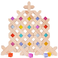 Agirlgle acrylic rainbow blocks set promotes color sorting and visual contrast for toddlers