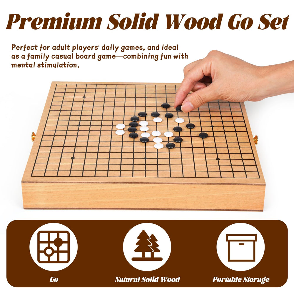 Agirlgle Go board with built-in drawers keeps stones organized between games.