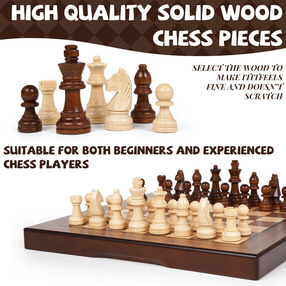 Agirlgle magnetic chess pieces stay secure on the board while moving.