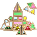 Agirlgle rainbow wooden blocks 24-pcs set for colorful learning and stacking