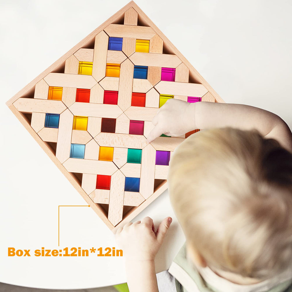 Agirlgle toddler stacking toy wood enhances hand-eye coordination during play