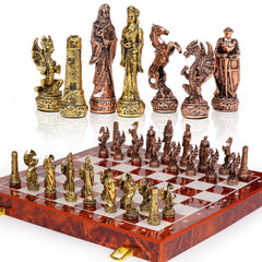Agirlgle vintage metal chess pieces with zinc alloy for lasting play