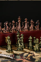 Agirlgle wooden chess board in brown tones that complements any room.
