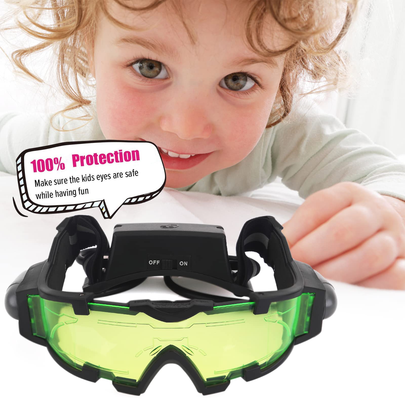 AGM Kids Night Vision Goggles comfort fit with soft nose pad and adjustable strap.