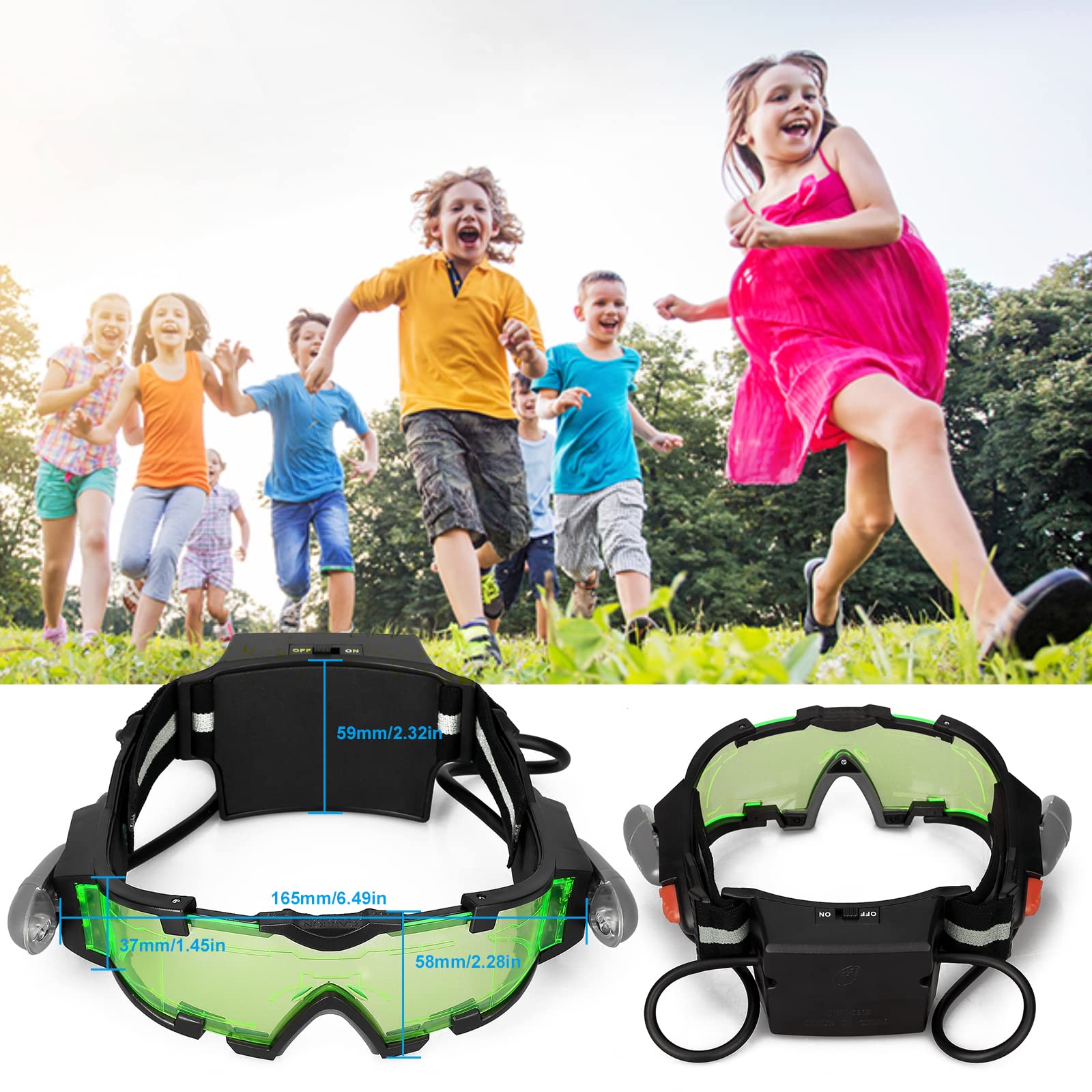 AGM Kids Night Vision Goggles green lens offers clear contrast for low-light exploration.