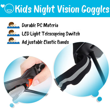 AGM Kids Night Vision Goggles night visibility up to 25 feet for safe exploration.