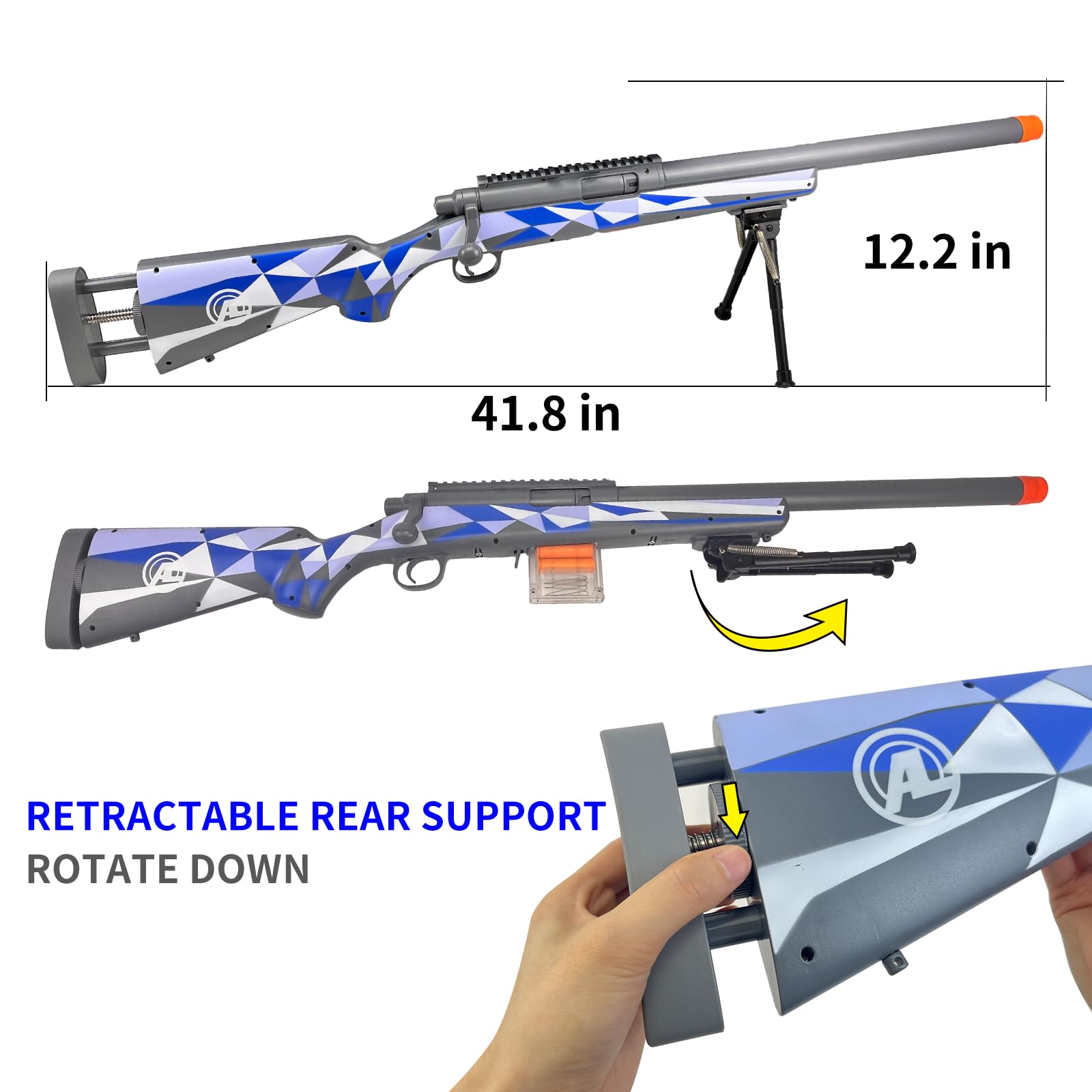 AGM MASTECH M24 Foam Blaster with scope enhances target acquisition in outdoor games.
