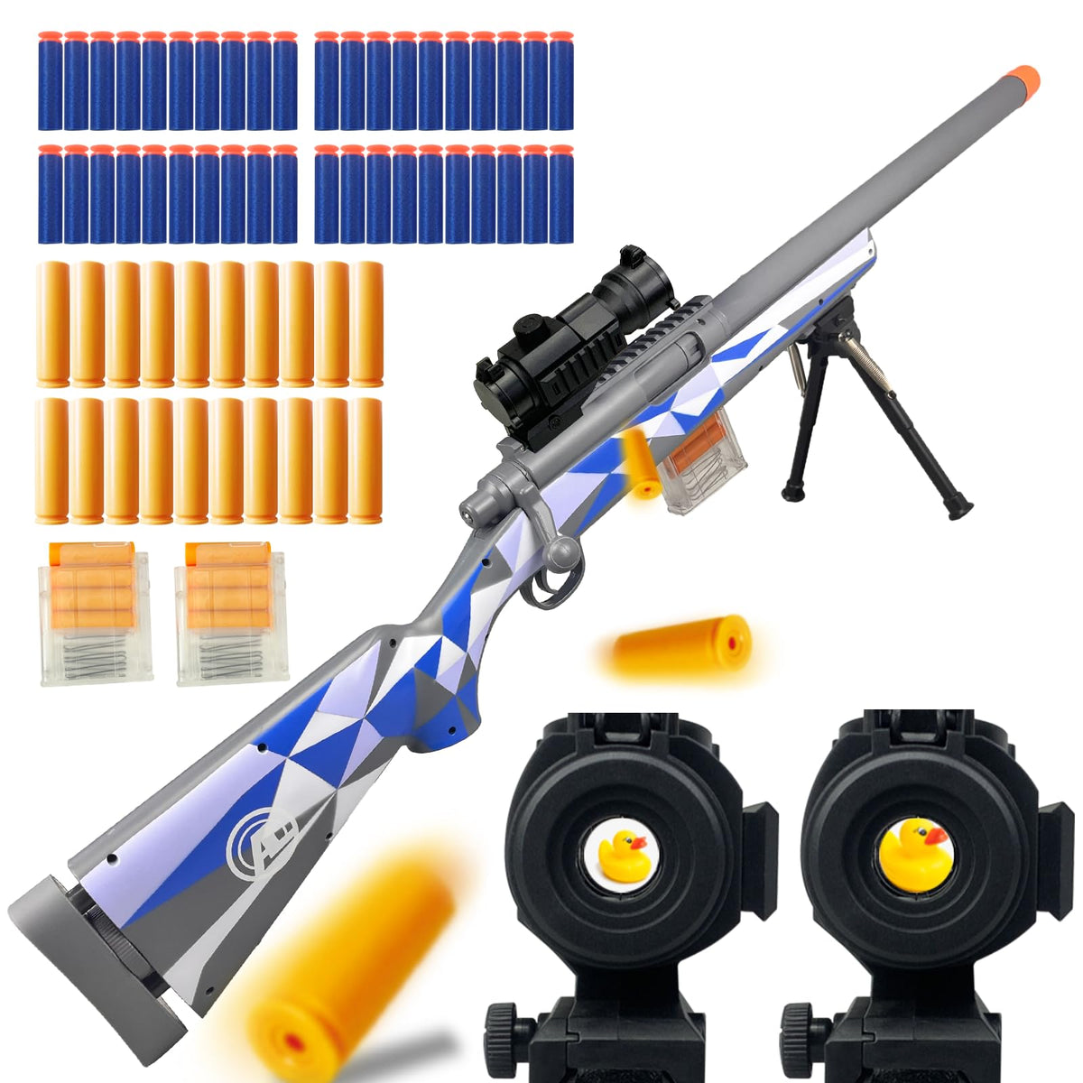 AGM MASTECH M24 Foam Blaster showing shell ejecting during reload for authentic tactical realism.