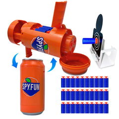 AGM MASTECH Transforming Soda Can Launcher on a desk for playful display and quick action