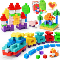 AGMJFN Magnetic Blocks 45pcs in color layout spark creative building and early STEM skills.