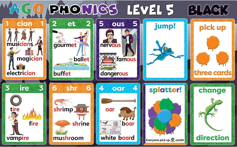 AGO Phonics classroom activity-ready cards designed by educators for classroom use.