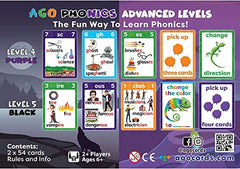 AGO Phonics Level 5 black deck supports advanced decoding and word pattern exploration.