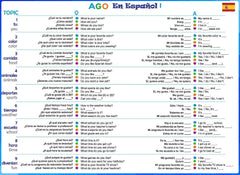 AGO action cards on table spark dynamic Spanish prompts.