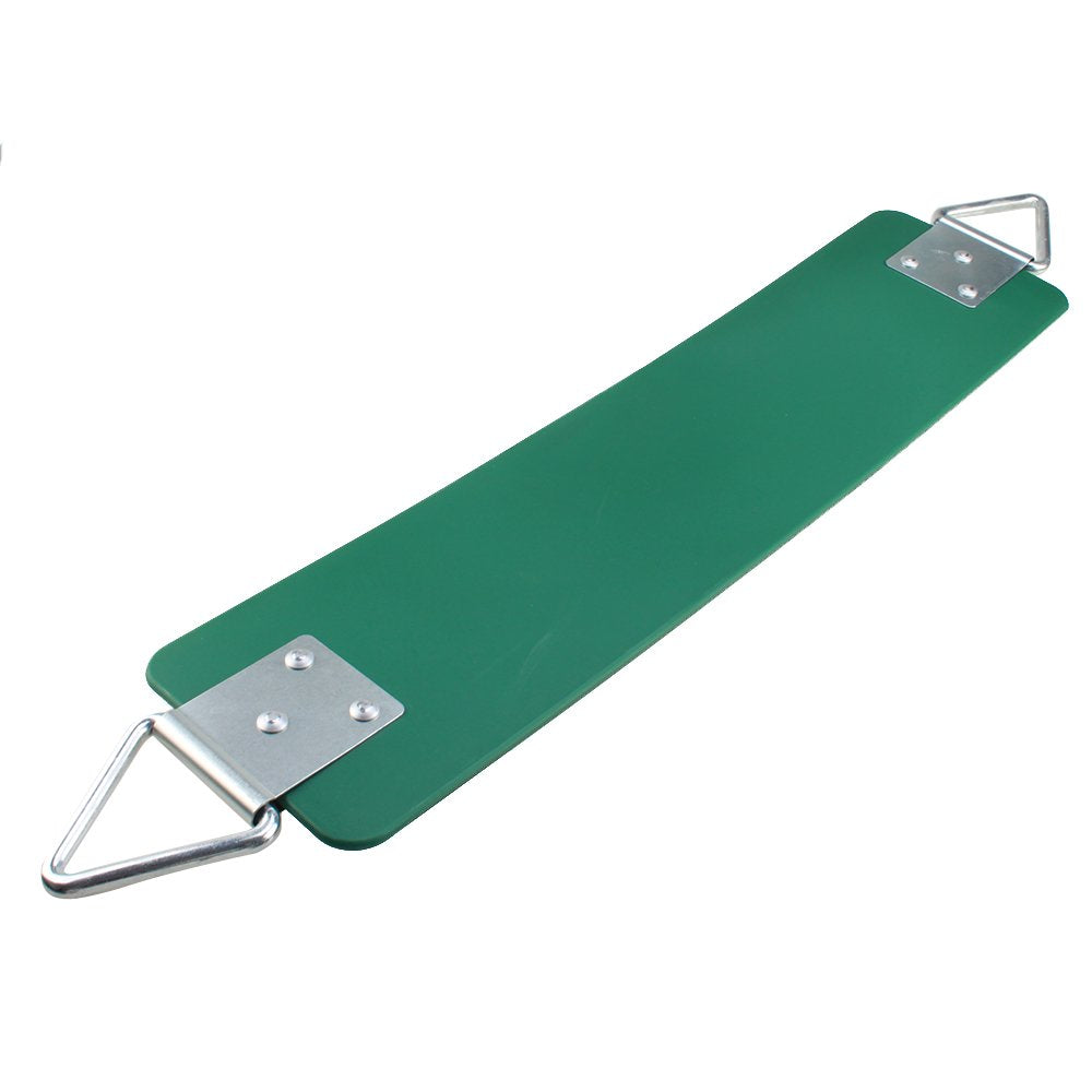 AGPTEK swing seat, green, front view, sturdy polymer-metal build for durable outdoor play.