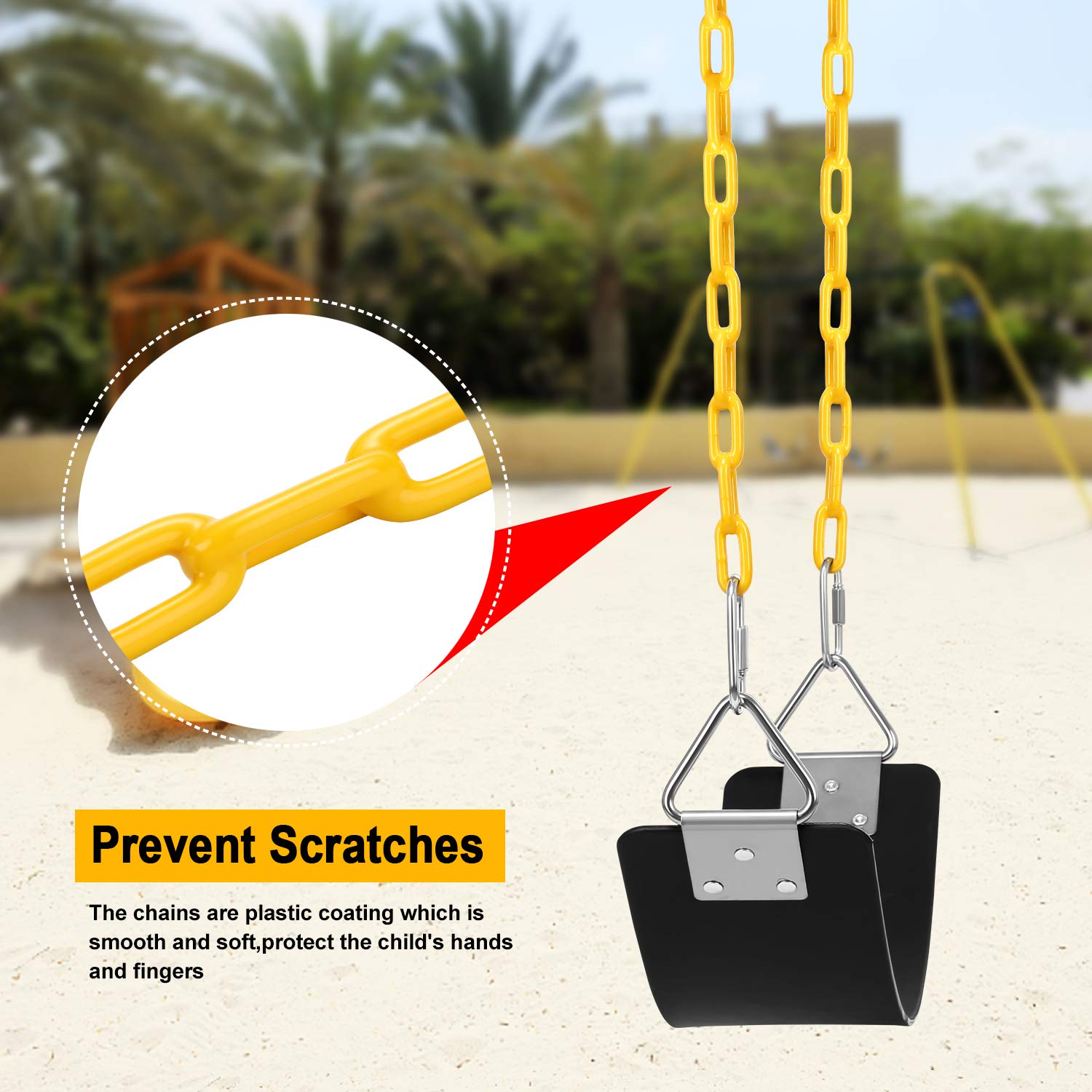 AGPTEK thermoplastic coated chain protects fingers during play