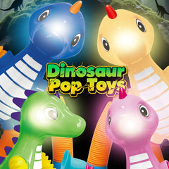 AGRASIV dinosaur pop tube arms with suction cups for versatile play.