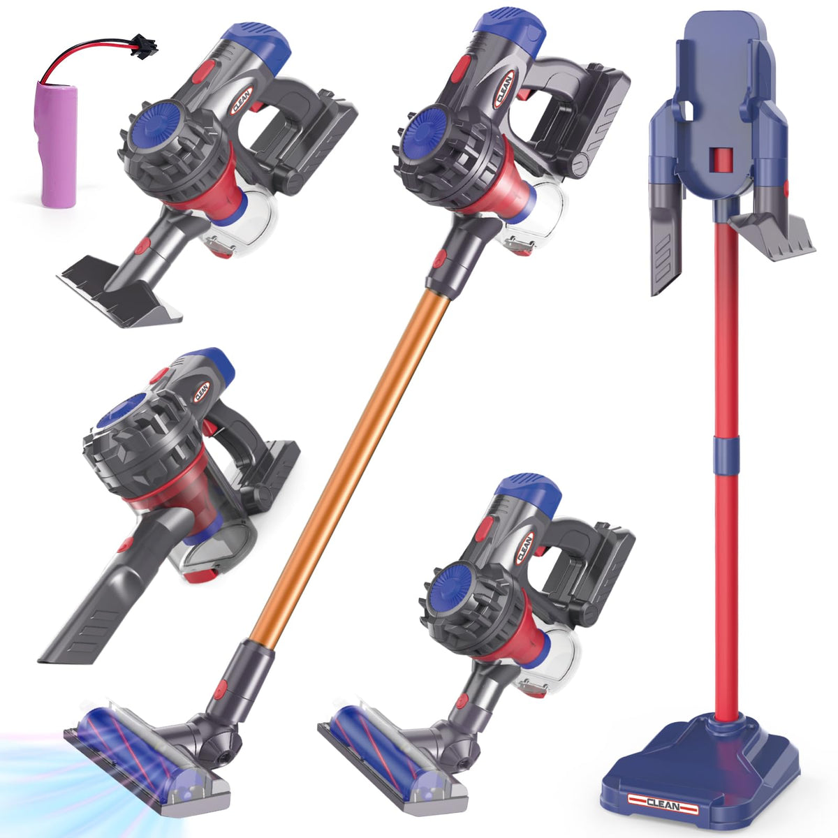AGRASIV kids vacuum toy with stick vacuum feature for realistic pretend cleaning