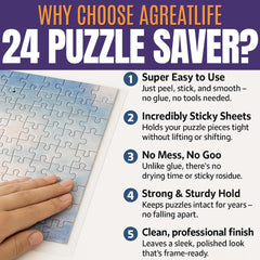 AGREATLIFE packaging image shows puzzle saver sheets for quick setup and storage