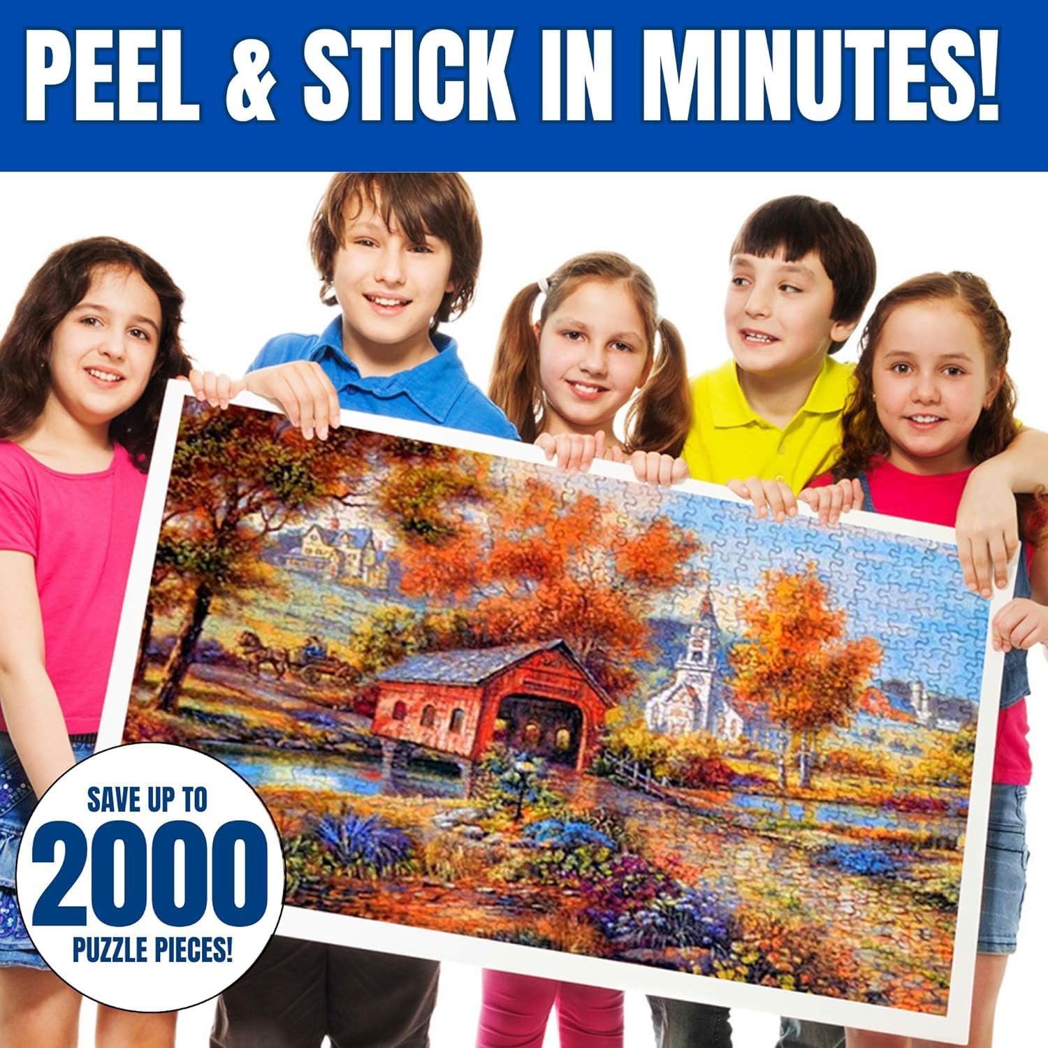 AGREATLIFE mess-free backing keeps puzzles neat without glue
