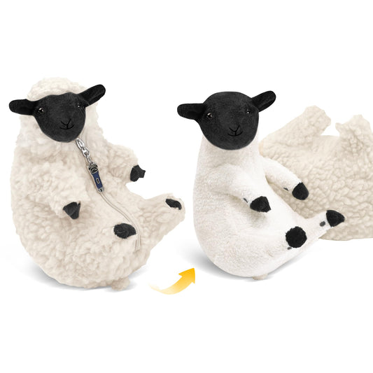 AGRIMONY cute shaved sheep plush with beige wool coat for cozy playtime.