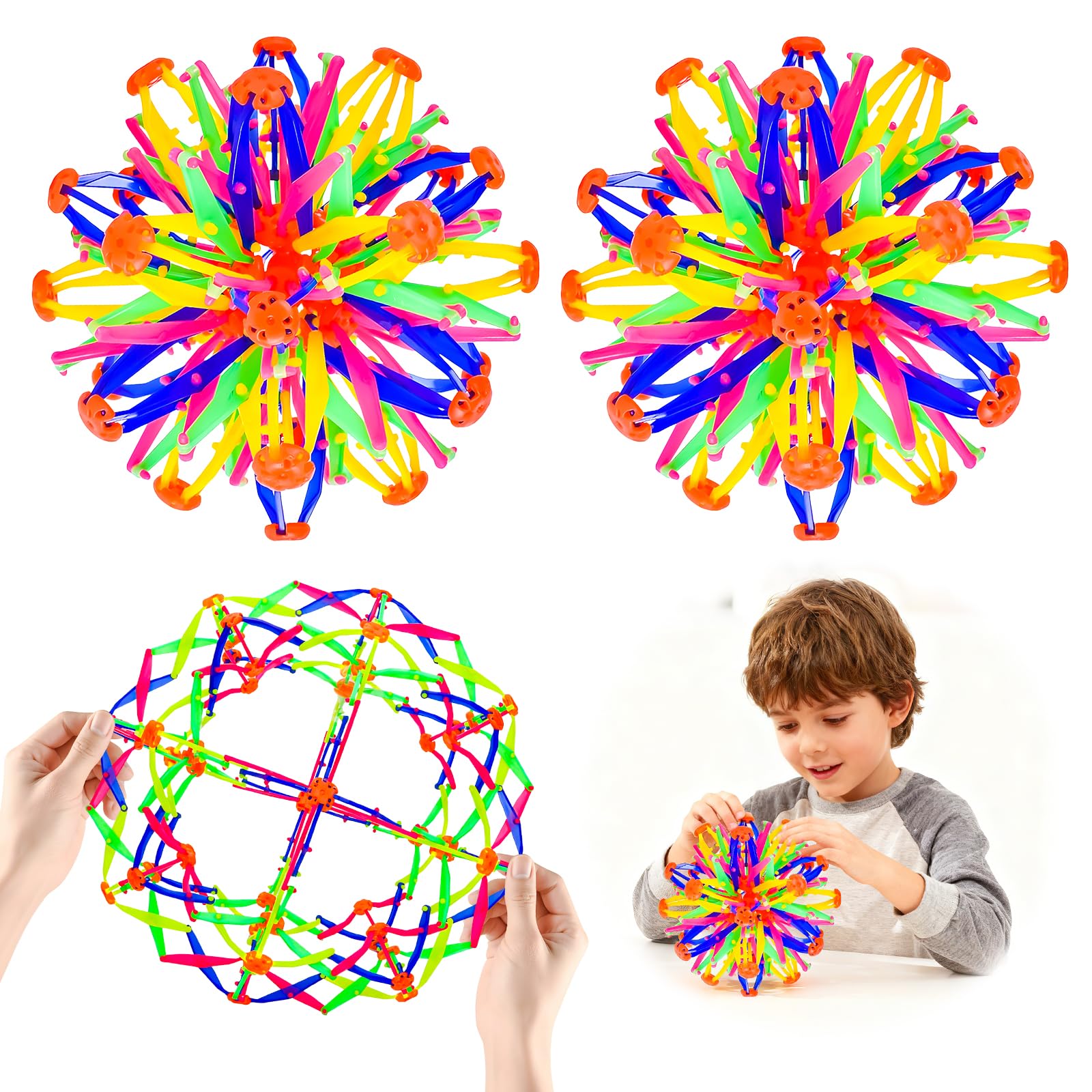 AGSIXZLAN colorfully patterned sphere expands from 6 to 12 inches for calm focus.