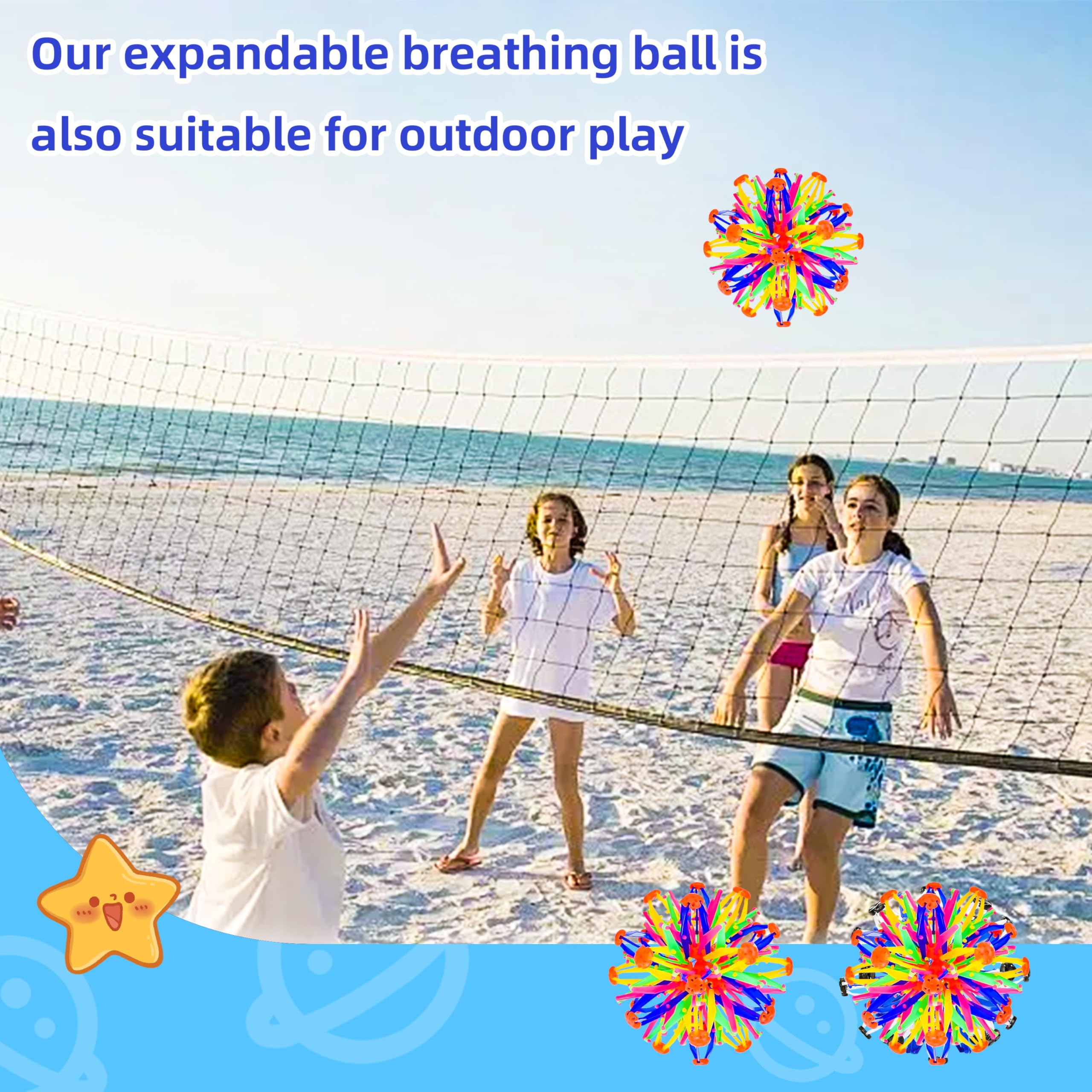 AGSIXZLAN expandable ball in action demonstrates hands-on stress relief.