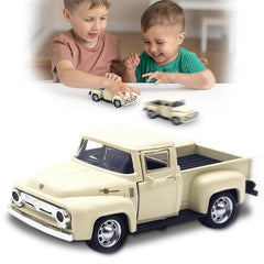 AGSIXZLAN Little Beige Truck Toy front view shows durable alloy build for lasting play