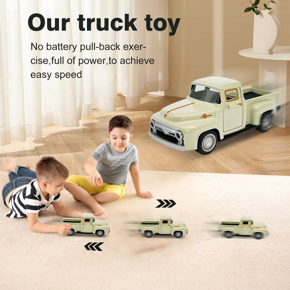 AGSIXZLAN Little Beige Truck Toy side view highlights compact size for little hands