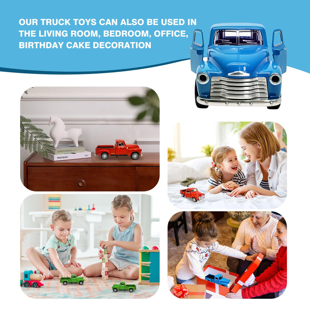 AGSIXZLAN Little Blue Truck 1-32 scale fits little hands for pretend driving.