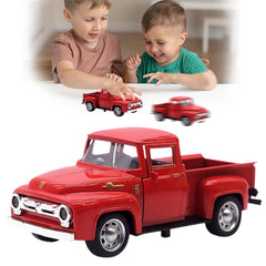 AGSIXZLAN Little Red Truck front view shows a durable alloy toy for toddlers.